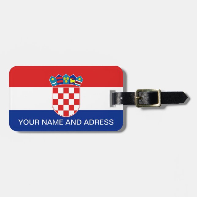 Luggage Tag with Flag of Croatia (Front Horizontal)