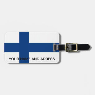 Luggage Tag with Flag of Finland
