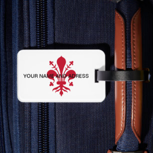 Luggage Tag with Flag of Florence, Italy