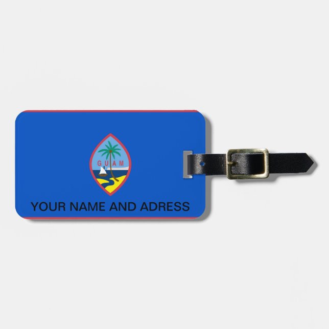 Luggage Tag with Flag of Guam, USA (Front Horizontal)