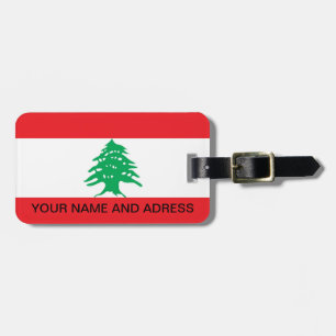 Luggage Tag with Flag of Lebanon