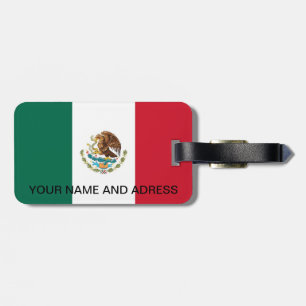 Luggage Tag with Flag of Mexico