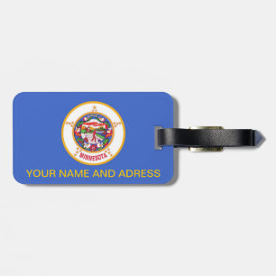 Luggage Tag with Flag of Minnesota, USA