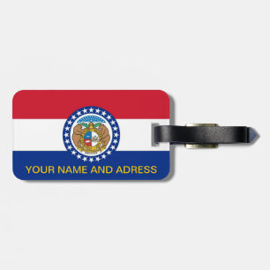 Luggage Tag with Flag of Missouri, USA