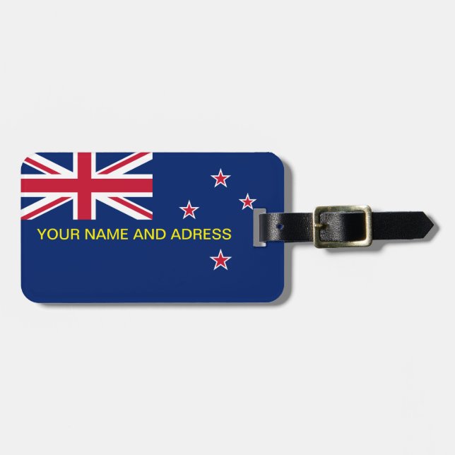 Luggage Tag with Flag of New Zealand (Front Horizontal)