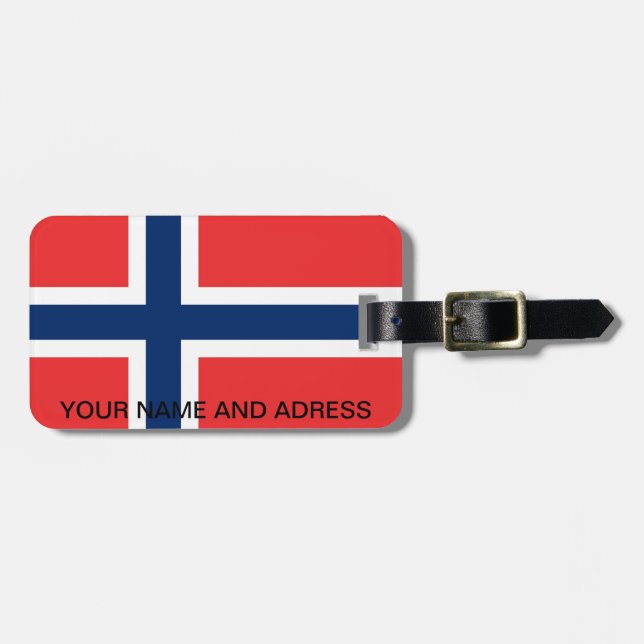 Luggage Tag with Flag of Norway (Front Horizontal)