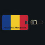 Luggage Tag with Flag of Romania<br><div class="desc">Add a touch of Romanian pride to your travels with our exclusive luggage tag featuring the flag of Romania! Crafted with meticulous attention to detail, this luggage tag is more than just a travel accessory; it’s a celebration of Romania’s heritage and cultural pride. The vibrant design prominently displays the iconic...</div>