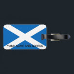 Luggage Tag with Flag of Scotland<br><div class="desc">Easily identify your luggage with our distinguished luggage tag featuring the flag of Scotland! Crafted with attention to detail, this luggage tag proudly displays the striking Saltire flag of Scotland. The flag features a white diagonal cross (representing Saint Andrew, the patron saint of Scotland) on a blue field. Whether you...</div>