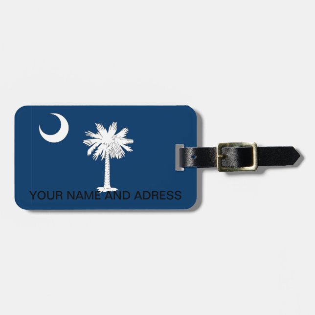 Luggage Tag with Flag of South Carolina, USA (Front Horizontal)
