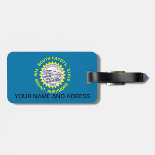 Luggage Tag with Flag of South Dakota, USA