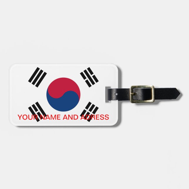 Luggage Tag with Flag of South Korea (Front Horizontal)