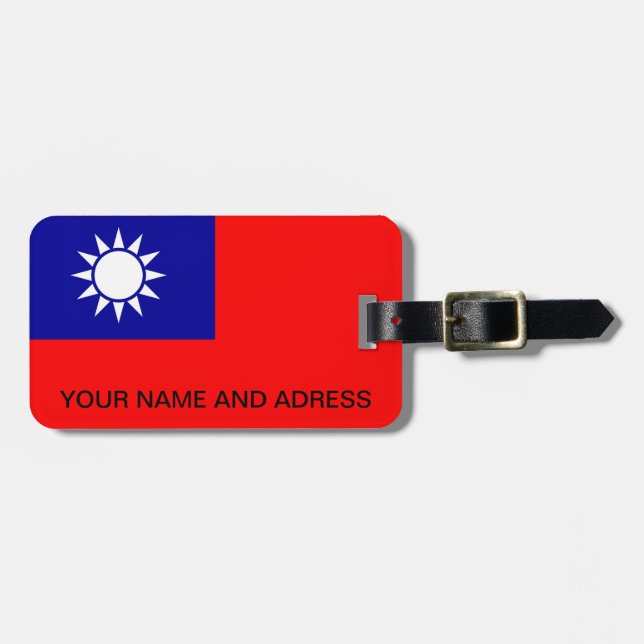 Luggage Tag with Flag of Taiwan (Front Horizontal)