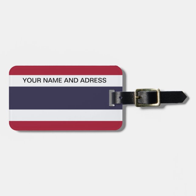 Luggage Tag with Flag of Thailand (Front Horizontal)