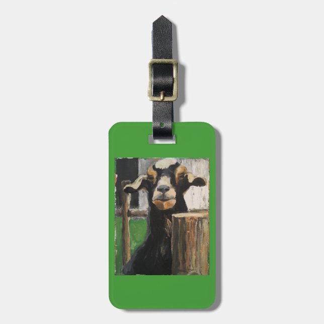 Luggage tag with goat (Front Vertical)