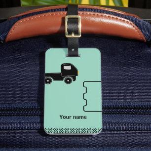 Luggage Tag with name tag and mobile illustration