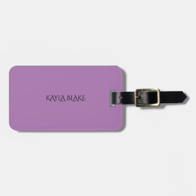 Luggage tag with personalised name. (Front Horizontal)