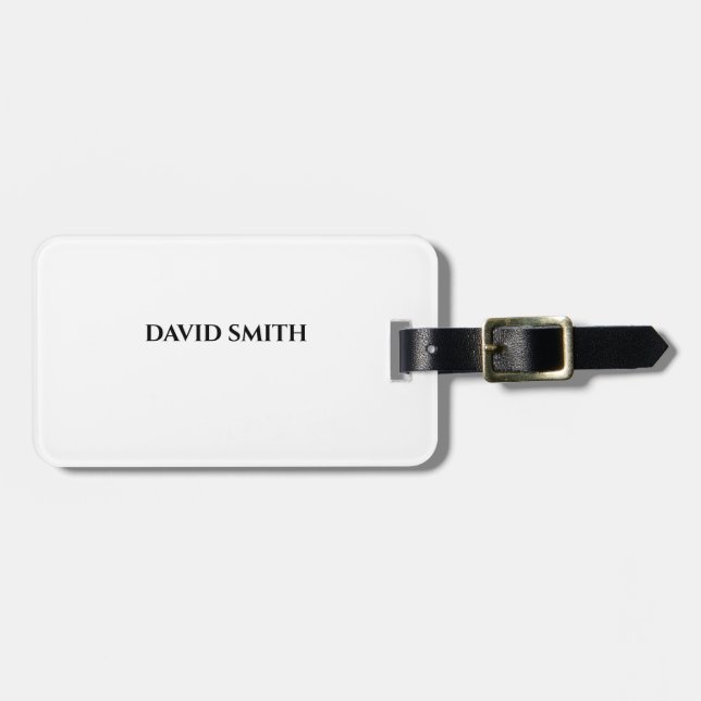 Luggage tag with personalised name. (Front Horizontal)