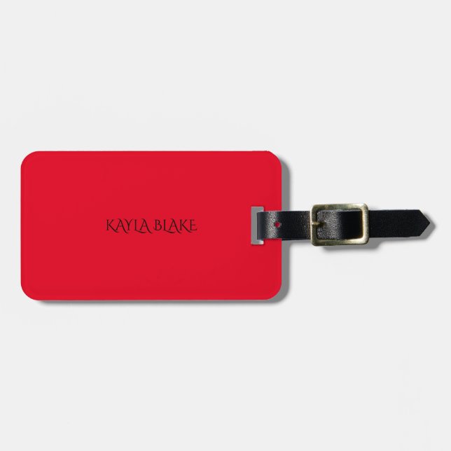 Luggage tag with personalised name. (Front Horizontal)