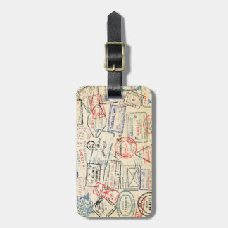 Luggage Tag with Travel Stamps