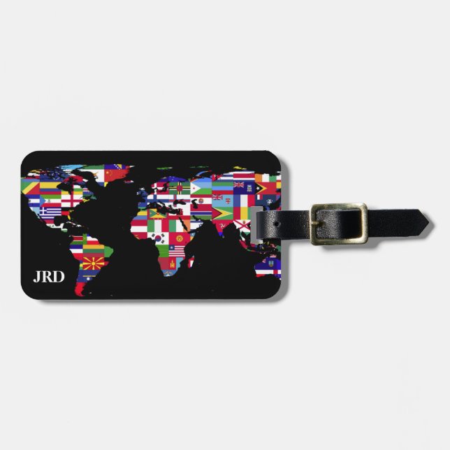 Luggage Tag World Flags (Front Horizontal)
