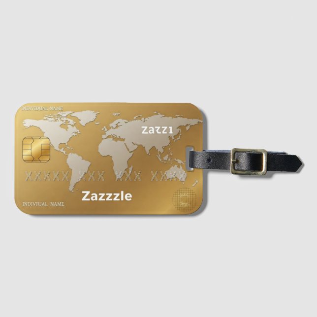 Luggage Tags Business Gold Custom (Front Horizontal)