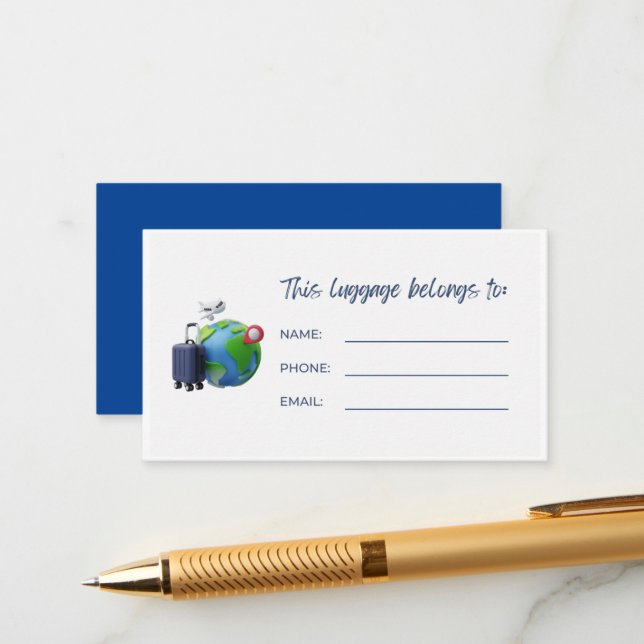 Luggage Tags ID Card (Front/Back In Situ)