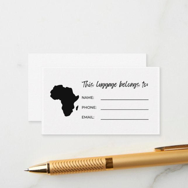 Luggage Tags ID Card (Front/Back In Situ)