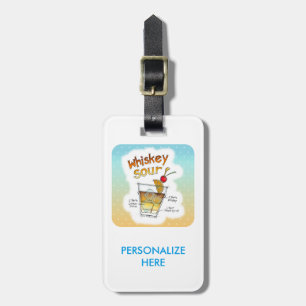LUGGAGE TAGS - WHISKEY SOUR RECIPE COCKTAIL ART