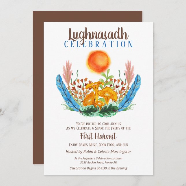 Lughnasadh First Harvest Celebration Party Invitation (Front/Back)