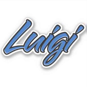 Luigi name blue sticker Sticker Sticker Sticker