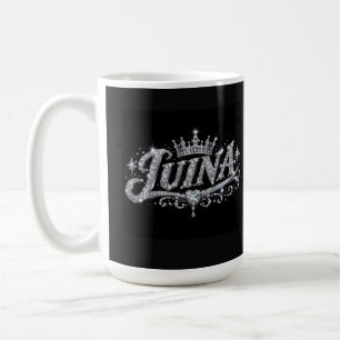 LUINA Luxury Diamond Crown Custom Name Gift Coffee Mug
