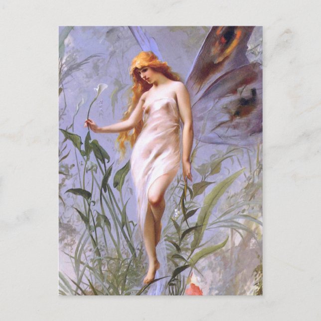 Luis Ricardo Falero: Lily Fairy Postcard (Front)