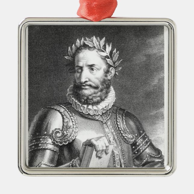 Luiz Vaz de Camoes  engraved by B. Roger Metal Tree Decoration (Front)