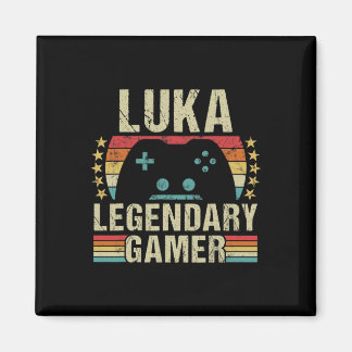 Luka Gamer Retro Gaming Vintage Game Personalised Magnet