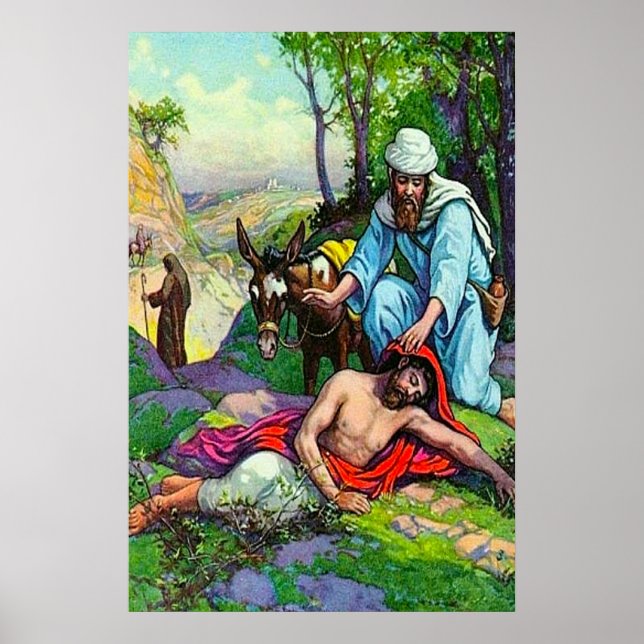 Luke 10:30-37 Love for a Neighbor Poster (Front)