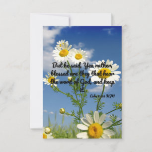 Luke 11:28 KJV Bible Verse Pic Flat Greeting Card