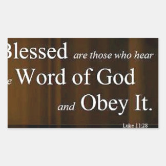 Luke 11:28 rectangular sticker