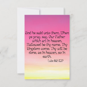 Luke 11:2 KJV Bible Verse Pic Flat Greeting Card