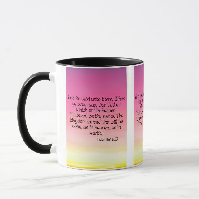 Luke 11:2 KJV Bible Verse Pic Two-Tone Mug (Left)