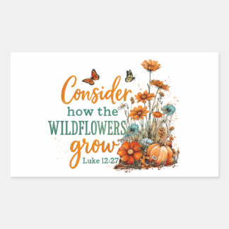 Luke 12:27 rectangular sticker