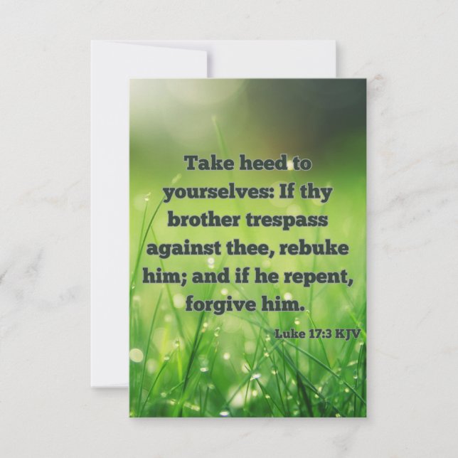 Luke 17:3 KJV Bible Scripture Pic Greeting Card (Front)
