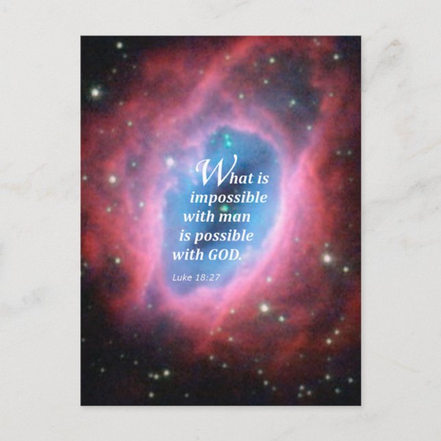 Luke 18:27 postcard (Front)