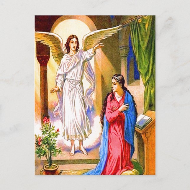 Luke 1:26-38 Gabriel Brings News to Mary postcard (Front)