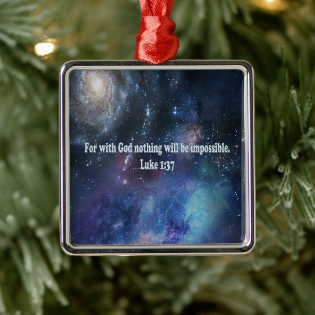 Luke 1:37 metal tree decoration (Tree)