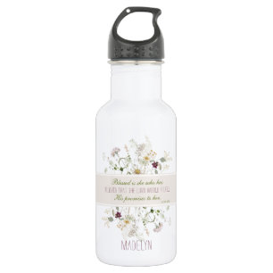 Luke 1:45 Blessed is She Wildflower 532 Ml Water Bottle