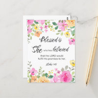 Luke 1:45 Blessed is She, Women's Scripture Floral