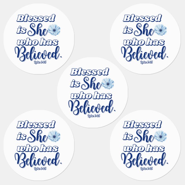 Luke 1:45 Blessed is who has Believed Blue Flower (Group)