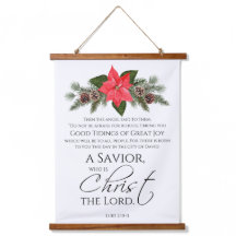 Luke 2:10-11 Good Tidings Poinsettia Christmas