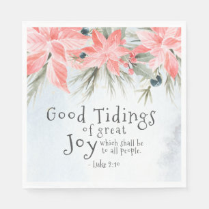 Luke 2:10 Good tidings of great joy, Christmas Napkin