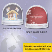 Luke 2:11 Nativity Bible Verse Snow Globe